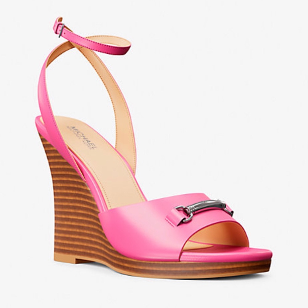 Michael Kors Carson Leather Wedge Sandal